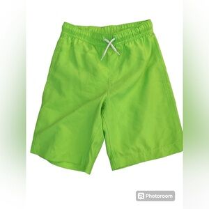 Land’s End Boys Slim Fit Swim Trunks in Neon Green| Size: 10/12 slim
